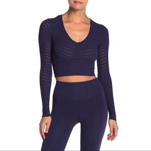 NWT Free People Gone Adrift Navy Long Sleeve Small